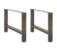 Ordellia Lot de 2 pieds de table basse en acier naturel 70 x 42-43 cm en acier revêtu par pulvérisation avec pieds de nivellement réglables pour table basse, cadre de table, meubles et montage DIY