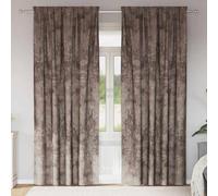 Ordellia Lot de 2 rideaux en velours - Cappuccino - 260 x 140 cm - Occultants - Avec brise-vue - Isolation thermique - Pour salon, chambre à coucher, bureau - Moderne et élégant