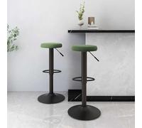 Ordellia Lot de 2 tabourets de bar en velours vert foncé réglables en hauteur avec vérin à gaz, pivotant à 360 °, avec repose-pieds, pour comptoir, cuisine, salle à manger, maximum 110 kg par siège