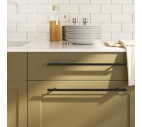 Ordellia Lot de 20 poignées de meuble en T en acier inoxydable - Noir - 320 mm - Pour cuisine, salle de bain, salon, couloir, armoire, montage avec plaque de 12 à 36 mm d'épaisseur