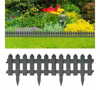 Ordellia Lot de 25 bordures de pelouse anthracite en polypropylène - 10 m - Pour parterres de fleurs, parterres de fleurs et parterres surélevés - Résistant aux UV et aux intempéries - Facile à