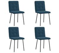 Ordellia Lot de 4 chaises à Manger en Velours Bleu, Cadre métal et Bois, Dimensions 45 x 54 x 83 cm, Dossier rembourré, pour Cuisine Salle à Manger Bar