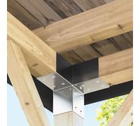 Ordellia Lot de 4 connecteurs de poteau en forme de Y en métal galvanisé à chaud pour poteaux en bois de 71 x 71 mm, montage extérieur stable pour pergola, pavillon, auvent, jardin, terrasse