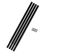 Ordellia Lot de 4 rallonges de foret en fer de 1 m, tube carré de 30 x 30 mm, noir, avec accessoires de vis pour perçage, vis, fraisage, montage sur mur, plafond, bois, métal, maçonnerie, béton