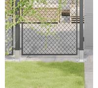 Ordellia Lot de 4 supports de poteau carrés argentés - 61 x 61 mm - En acier galvanisé à chaud - Hauteur : 15 cm - Épaisseur : 2 mm - Pour poteaux de clôture, lattes transversales, poteaux de clôture