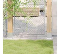 Ordellia Lot de 4 supports de poteau carrés galvanisés à chaud - 121 x 121 mm - En acier - Pour poteaux de clôture - Montage au sol pour stabilisation dans le jardin