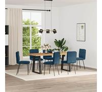 Ordellia Lot de 6 chaises Salle à Manger Bleu en Velours, Chaise Fauteuil avec Dossier, Pieds Bois métal, Assise 45 x 54 x 83 cm, pour Cuisine Repas bistrot Table Moderne
