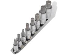 Ordellia Lot de 8 clés à douille à 12 points en acier au chrome vanadium sur bande métallique de 27 cm, tailles perforées M4 à M16, pour atelier, garage, voiture et réparation de moteur