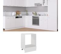 Ordellia Lyon Armoire de cuisine autoportante en bois blanc 60 x 46 x 81,5 cm avec étagère de rangement et rangement pour armoire de cuisine, armoire d'appoint, garde-manger, micro-ondes, bar à café