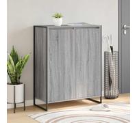 Ordellia Meuble à chaussures gris Sonoma en bois 79 x 36 x 100 cm avec 2 portes, rangement durable pour couloir, couloir, salon, chambre à coucher et intérieur avec espace de rangement moderne