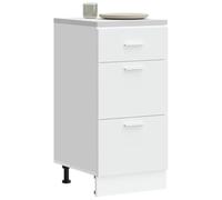 Ordellia Meuble Bas Lyon Blanc en Bois d’ingénierie 40 x 46 x 81,5 cm, Armoire, Buffet, Placard, étagère pour Cuisine et Salle à Manger, Rangement avec tiroirs et Porte