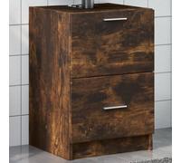 Ordellia Meuble d évier chêne fumé en Bois d ingénierie 40 x 37 x 59 cm Armoire sous lavabo, 1 tiroir et 1 Compartiment, Rangement pour Vasque et Tuyau