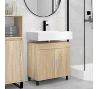 Ordellia Meuble lavabo Salle Bain Chêne Sonoma 60 x 35 x 60 cm, Armoire Rangement Vasque sous Placard, Porte réversible, Bois d ingénierie, pour Douche et buanderie