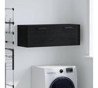 Ordellia Meuble Mural en Bois d’ingénierie chêne Noir 100 x 36,5 x 35 cm, Armoire Rangement pour Chambre Salon entrée, Compartiment pour Chaussure Dossier vêtement Outil