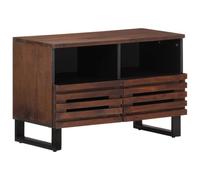 Ordellia Meuble TV marron en bois de manguier massif - 70 x 34 x 46 cm - Rangement multimédias - Meuble TV bas - Buffet - Meuble TV Hi-Fi - Rangement pour le salon
