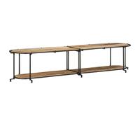 Ordellia Meuble TV Massif en manguier Brut 200x42x40 cm avec Support en Fer pour Salon Chambre à Coucher, Rangement Pratique et Robuste pour téléviseur et appareils multimédia