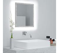 Ordellia Miroir à LED Gris béton 40 x 8,5 x 37 cm en Acrylique, Panneau Mural USB 5 V, lumière RVB, pour Meuble lavabo Salle de Bain, Design Fonctionnel
