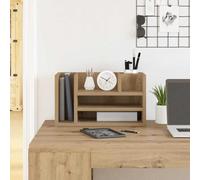 Ordellia Organiseur de bureau noir aspect chêne en bois 44,5 x 24 x 25 cm avec de nombreux compartiments pour le rangement, l'ordre et l'organisation au bureau, à domicile, pour documents et stylos