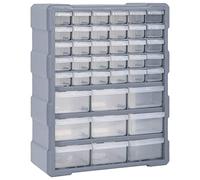 Ordellia Organiseur multi-tiroirs avec 39 tiroirs transparents 38 x 16 x 47 cm, boîte à outils en polypropylène pour atelier, garage, rangement ordonné de petites pièces