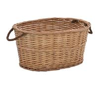 Ordellia Panier à Bois de Chauffage en Osier Naturel 56x40x28 cm avec poignées de Transport Solides, Rangement Rustique pour cheminée poêle intérieur extérieur Maison Jardin