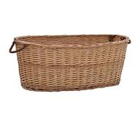 Ordellia Panier à Bois de Chauffage Robuste 88x57x34 cm en Saule Naturel avec poignées de Transport resistentes, pour cheminée poêle intérieur extérieur Maison Jardin