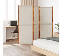 Ordellia Paravent 3 pièces gris clair en bois d'acacia massif et textilène - 210 x 180 cm - Paravent brise-vue pour l'intérieur et l'extérieur - Pliable pour l'intimité