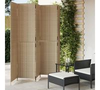 Ordellia Paravent 5 pièces beige en rotin synthétique autoportant et pliable, opaque, pliable pour salon, chambre à coucher, bureau, bureau à domicile, intimité et décoration