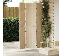 Ordellia Paravent de séparation en rotin synthétique beige pliable et autonome, 147 x 180 cm, surface mate pour salon, chambre à coucher, bureau et bureau à domicile, opaque