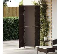 Ordellia Paravent en rotin synthétique marron 146 x 180 cm pliable sur pied opaque pour salon, chambre à coucher, bureau, bureau à domicile et vestiaire