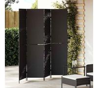 Ordellia Paravent noir en polyrotin - 195 x 180 cm - Pliable et autonome - Mat - Pour salon, chambre à coucher, bureau, dressing, plus d'intimité et séparation élégante