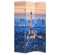 Ordellia Paravent pliable 120 x 170 cm Paris la nuit autoportant, opaque, pliable, cadre en bois, brise-vue, séparateur, salon, chambre à coucher, bureau