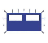 Ordellia Pavillon latéral avec fenêtres 4 x 2 m bleu en polyester et PVC pour tente de fête, tonnelle de jardin, pergola, auvent, balcon et terrasse, fenêtre 150 x 70 cm
