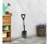 Ordellia Pelle noire de 68,5 cm en acier revêtu par pulvérisation et bois massif, outil de jardinage pour terre, sable, gravier, compost, entretien du jardin et camping, robuste, résistant aux