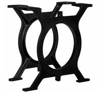 Ordellia Pieds de Table Basse 2 pièces en Fonte avec Cadre en O, Support Robuste, décor Industriel, Finition Peinte, adapté pour Meuble Salon, Table Vintage