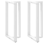 Ordellia Pieds de Table de Bar en T Blanc en Acier, Set de 2, Dimensions 60 x 35 x 110-111 cm, Support Robuste avec Patins réglables pour mobilier de Cuisine ou Salon