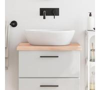 Ordellia Plateau de lavabo en chêne massif 60 x 60 x 2 à 4 cm non traité avec bord naturel, plan de travail, plan de cuisine, plateau de table pour rénovation, montage et installation