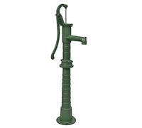 Ordellia Pompe manuelle à manivelle avec support en fonte verte - Pompe de fontaine pour jardin et citerne - 131 cm - Distribution manuelle de l'eau pour eaux souterraines, eaux de pluie et