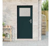 Ordellia Porte d'entrée latérale anthracite 88 x 198 cm PVC avec vitrage isolé poignée en acier inoxydable serrure multipoint sécurité pour maison appartement façade robuste