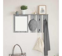 Ordellia Porte-Manteau Mural Sonoma Gris avec étagère en Bois d’ingénierie 85 x 10 x 45 cm, 1 Tablette, Crochets métal, pour entrée, Rangement Suspendu
