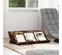 Ordellia Porte-revues en chêne fumé 90 x 53 x 28,5 cm avec 3 étagères pour salon, bureau, couloir et salle d'attente, rangement durable