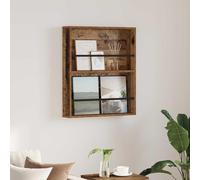 Ordellia Porte-revues mural en bois aspect bois vieilli 60 x 12 x 70 cm avec 1 étagère durable pour salon, bureau, couloir, salle d'attente et réception