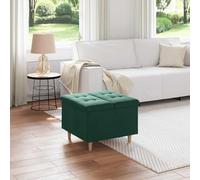 Ordellia Pouf de Rangement Vert foncé en Velours de 60 x 60 x 45 cm siège Multifonctionnel avec Repose-Pieds, idéal pour Salon, Chambre ou entrée, Soutien Solide et Design élégant