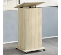 Ordellia Pupitre en Bois d'ingénierie avec roulettes verrouillables et tiroir de Rangement chêne Sonoma pour étude, présentation, télétravail et Espace de Travail Ergonomique