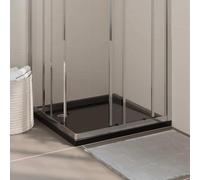 Ordellia Receveur de douche en ABS noir, 80 x 80 cm, renforcé en fibre de verre, seuil plat, résistant aux rayures et à la saleté, pour salle de bain, salle de bain, pièces humides, sans barrière et