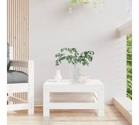 Ordellia Repose-Pied de Jardin Blanc en Bois de pin Massif, Pouf modulable pour terrasse, Salon extérieur, Patio et Balcon, siège d’appoint 57,5 x 57,5 x 30 cm, Charge 110 kg