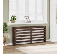 Ordellia Revêtement de radiateur en chêne marron - 175 x 20 x 82 cm - En bois avec lattes horizontales, accessoires de radiateur pour radiateur, chauffage, thermostat, montage mural