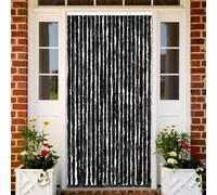 Ordellia Rideau anthracite 90 x 220 cm en chenille, moustiquaire pour porte et balcon, protection contre les moustiques pour terrasse, cuisine, chambre à coucher, salon, cave et fenêtre de toit