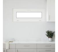 Ordellia RISOR Fenêtre de cave 100 x 40 cm en PVC et verre, élément de fenêtre blanc avec fonction basculante, verre isolant, cadre et joint pour ventilation, installation en intérieur et rénovation