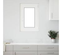 Ordellia RISOR Fenêtre de cave 50 x 75 cm, cadre en PVC avec verre et verre isolant, fenêtre pivotante avec joint et ferrure, blanc, pour cave, rénovation et rénovation