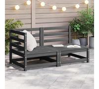 Ordellia Salon de Jardin modulable 2 pcs Gris en Bois de pin Massif, canapé Module Jardin extérieur terrasse, Fauteuil Angle Balcon Patio, Assise Lounge pour détente et Confort Durable en véranda